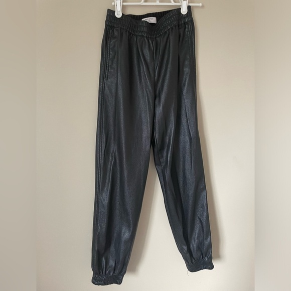 Aritzia Babaton Zedel High Rise Faux vegan Leather Joggers Black size 2XS,NWOT - Picture 6 of 7